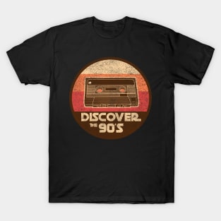 DISCOVER THE 90'S retro vintage cassette tape mashup T-Shirt